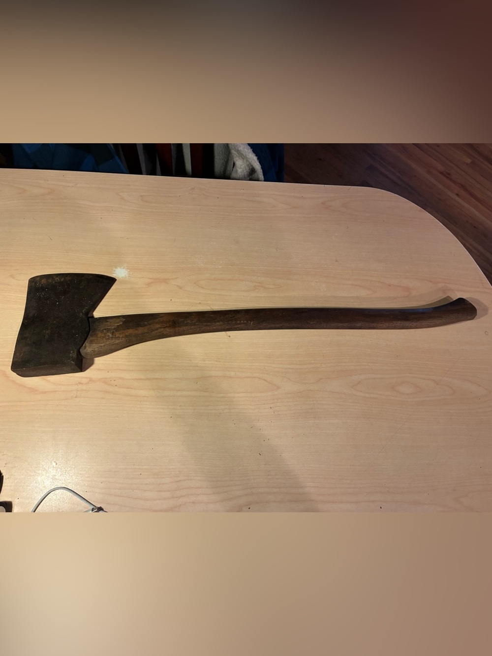 Vintage Long-Handled Black Axe - Sturdy Wood Splitter fireman axe vintage 30 in